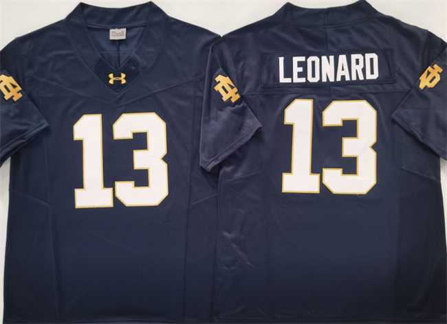 Men%27s Notre Dame Fighting Irish #13 Riley Leonard Navy 2025 F.U.S.E. Limited Stitched Jersey
